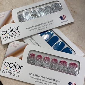 3 sets of Color Street nail polish strips